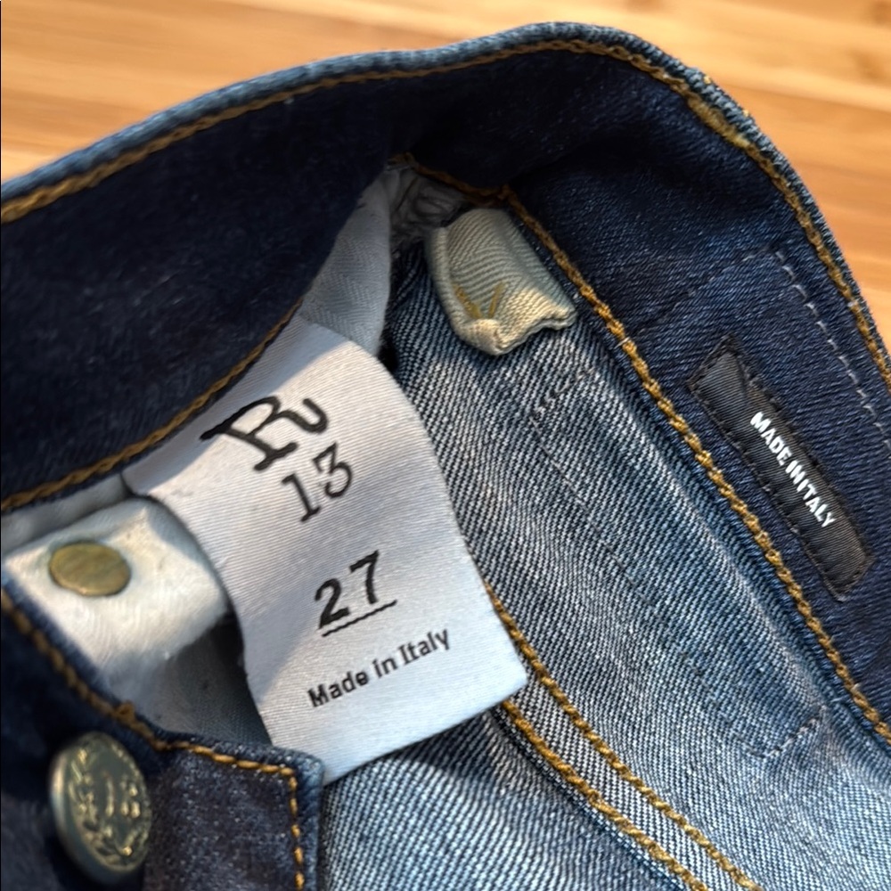 R13 Women's Slim Jeans in Dark Indigo Blue - Picture 4 of 4